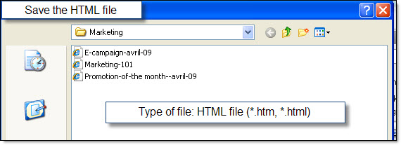 Save HTML message as