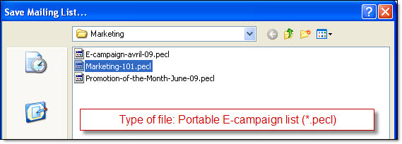 Save portable mailing-list-