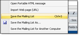 Save-mailing-list